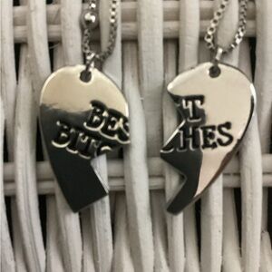 Silver Best Friends Best Friends Charm Necklace
